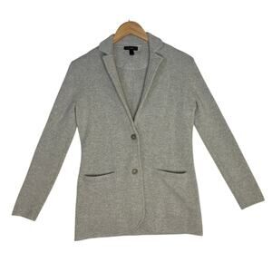 J. Crew Black Label 100% Merino Wool Gray Sweater Blazer Career Preppy sz XXS